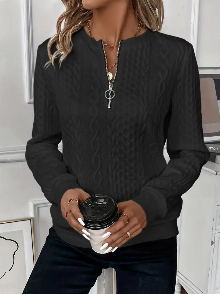 EMMA™ |  Elegant Quarter-Zip Sweater