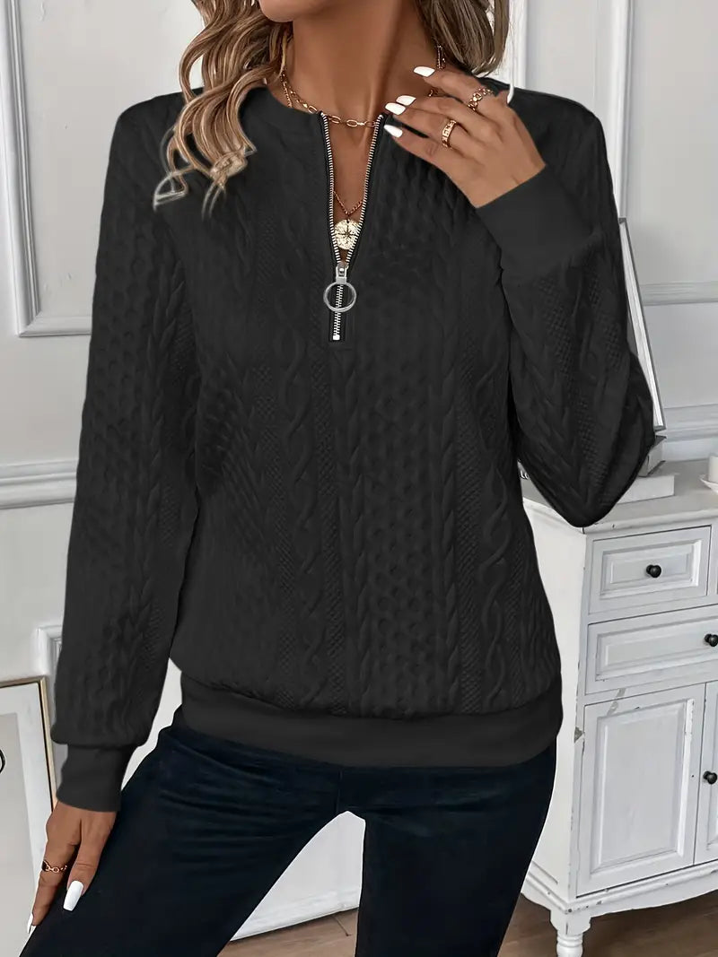 EMMA™ |  Elegant Quarter-Zip Sweater