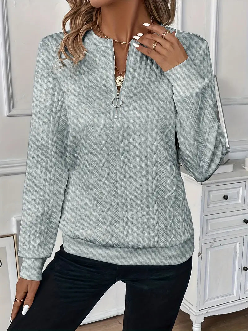 EMMA™ |  Elegant Quarter-Zip Sweater